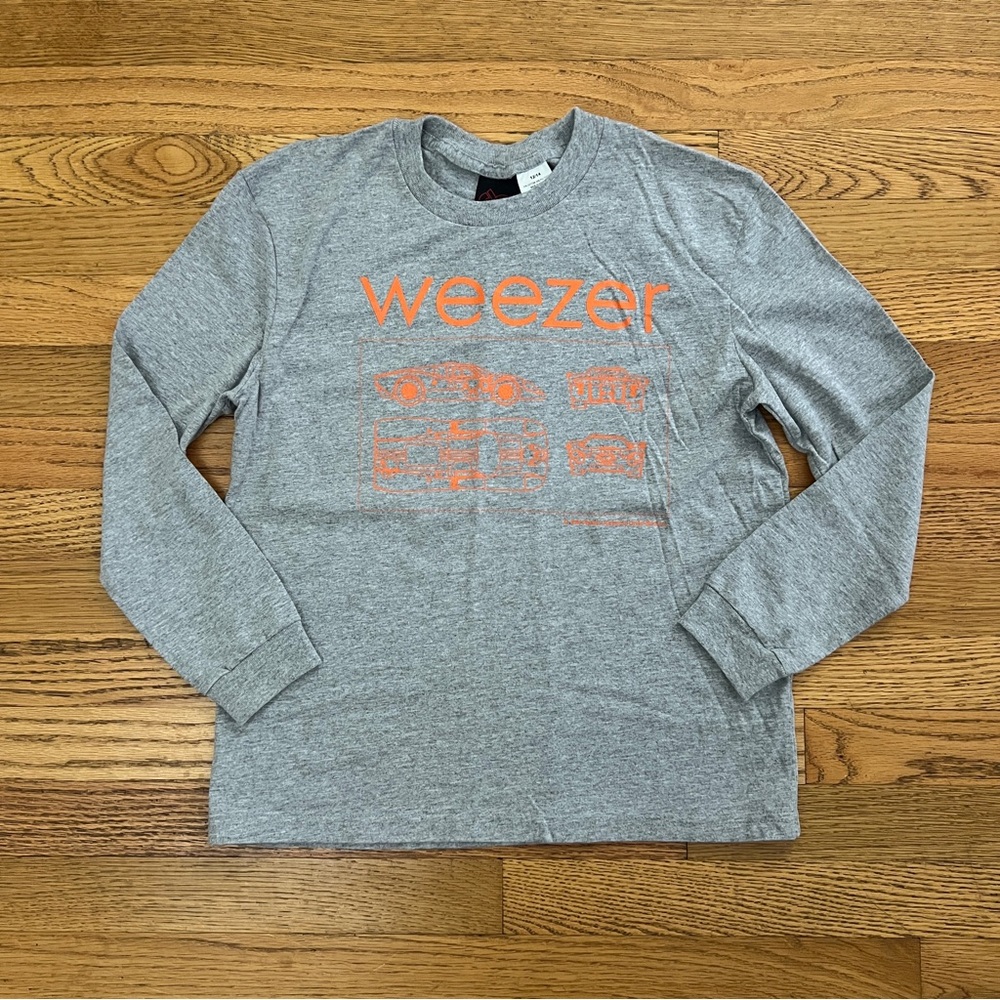 Y2K Weezer Orange Race Car Long Sleeve Band Shirt